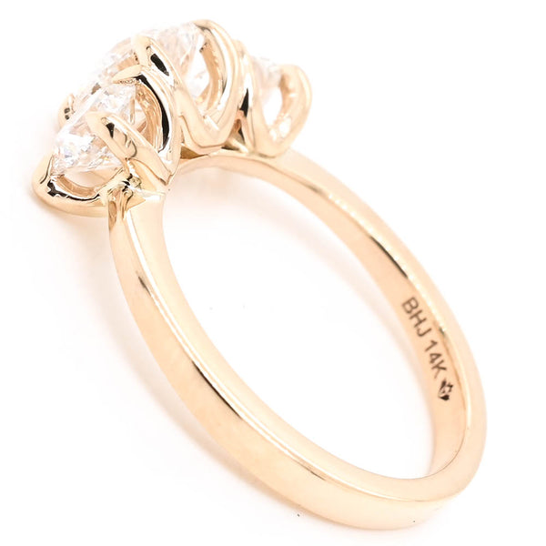 Graziella 14KT Yellow Gold 2.50CTW Round Brilliant LAB Created Diamond Engagement Ring