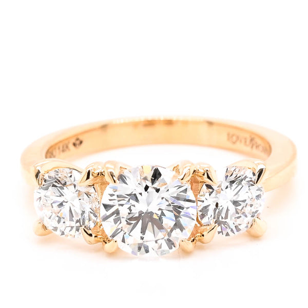 graziella 14KT Yellow Gold 2.50CTW Round Brilliant LAB Created Diamond Engagement Ring
