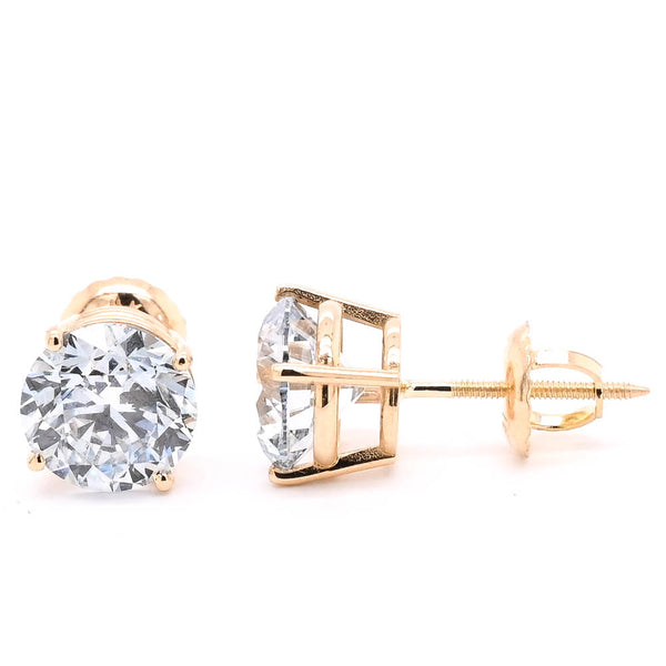 graziella 14KT Yellow Gold 2.61CTW VS1-VS2 E-F Colour Round Brilliant Lab Grown diamond Stud Earrings