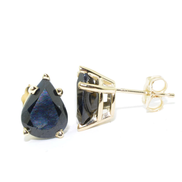 graziella 14KT Yellow Gold 2.90CTW Blue Sapphire Earrings