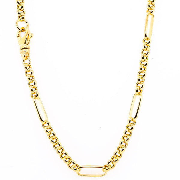 graziella 14KT Yellow Gold 20" 3.5MM Mixed Link Necklace