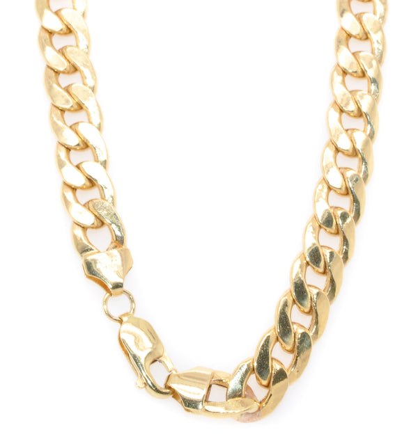 graziella 14KT Yellow Gold 22" 8mm Hollow Curb Chain