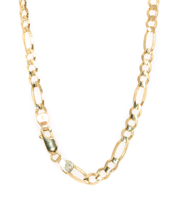 graziella 14KT Yellow Gold 24" 5mm Hollow Figaro Chain