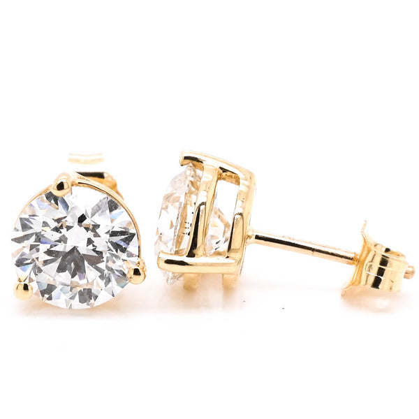 graziella 14KT Yellow Gold 3.00CTW Round Brilliant Lab Grown Diamond Stud Earings