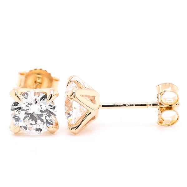 graziella 14KT Yellow Gold 3.00CTW Round Brilliant Lab Grown Diamond Stud Earrings