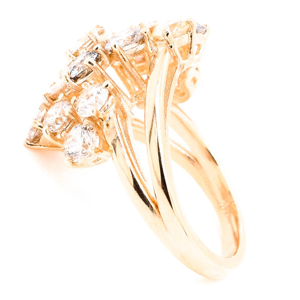 Graziella 14KT Yellow Gold 3.02CTW Diamond Cluster Celebration Ring