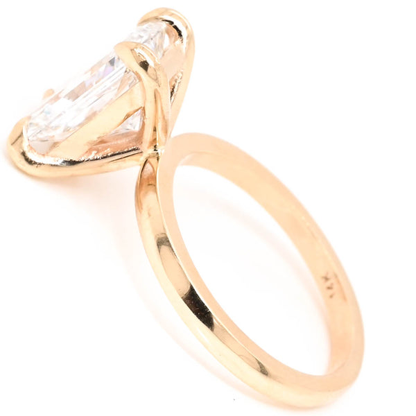 Graziella 14KT Yellow Gold 3.37CT Radiant Cut LAB GROWN Diamond Solitaire Engagement Ring