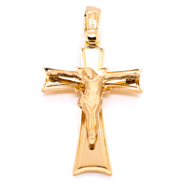 graziella 14KT Yellow Gold 31x14mm Crucifix Pendant