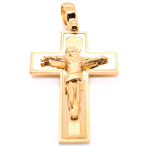 graziella 14KT Yellow Gold 41x20mm Crucifix Pendant