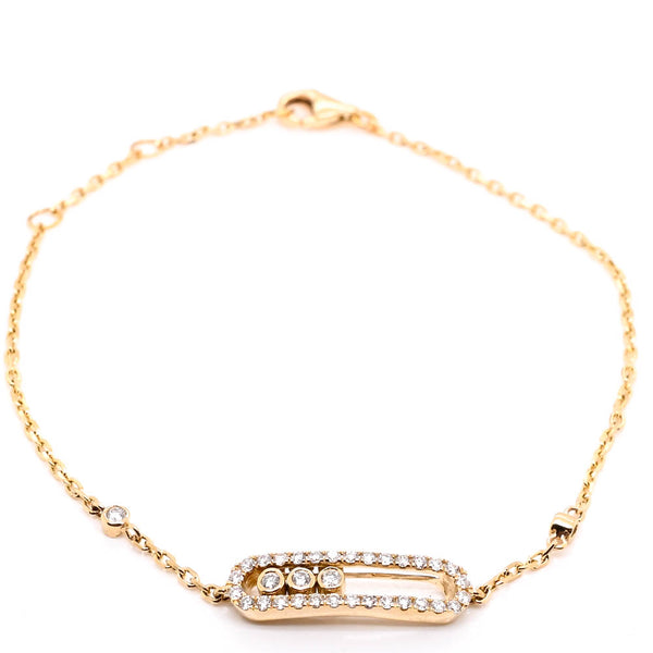 graziella 14KT Yellow Gold 7" 0.31CTW Dancing Diamond Bracelet