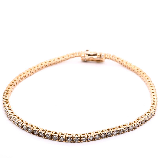 graziella 14KT Yellow Gold 7" 2.34CTW VS E-F Colour Lab Grown Diamond Tennis Bracelet