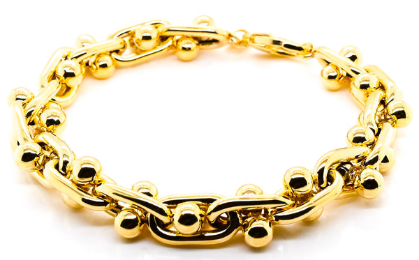 graziella 14KT Yellow Gold 7.5" 3.9mm Paper Clip Chain Bracelet