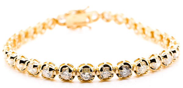 graziella 14KT Yellow Gold 7.5" 4.00CTW SI G-H Colour Diamond Tennis Bracelet