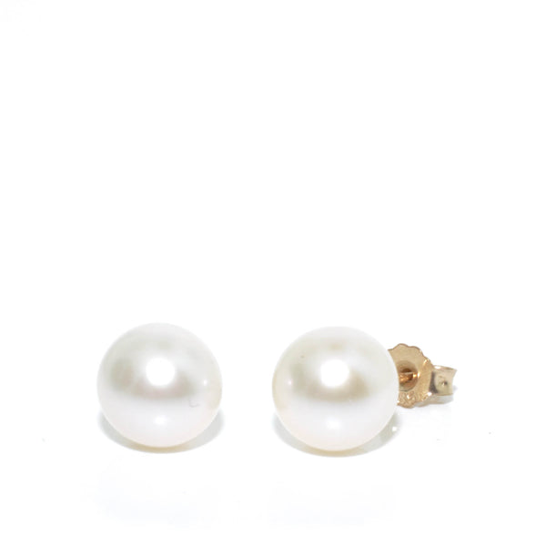graziella 14KT Yellow Gold 7.5-8MM Freshwater Pearl Stud Earrings