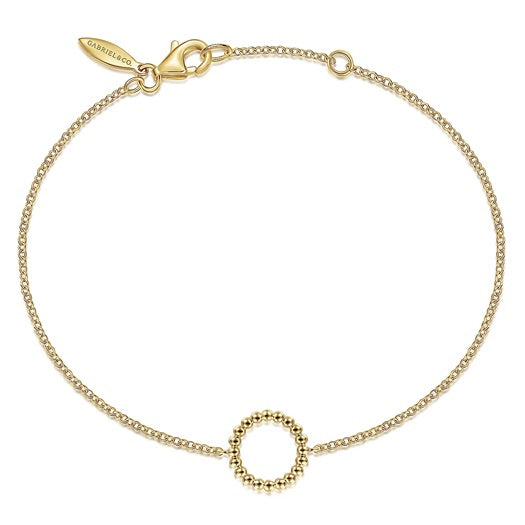 graziella 14KT Yellow Gold 7" Bujukan Circle Chain Bracelet