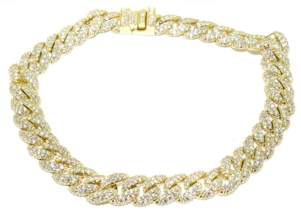 graziella 14KT Yellow Gold 8" 4.75CTW Diamond Chain Link Bracelet