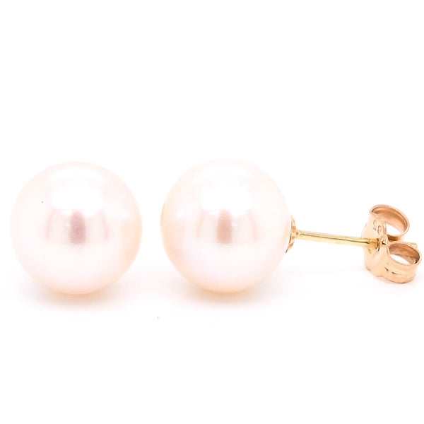 graziella 14KT Yellow Gold 9.5-10mm Freshwater Pearl Stud Earrings