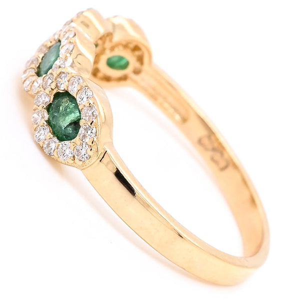 Graziella 14KT Yellow Gold Emerald And Diamond Ring