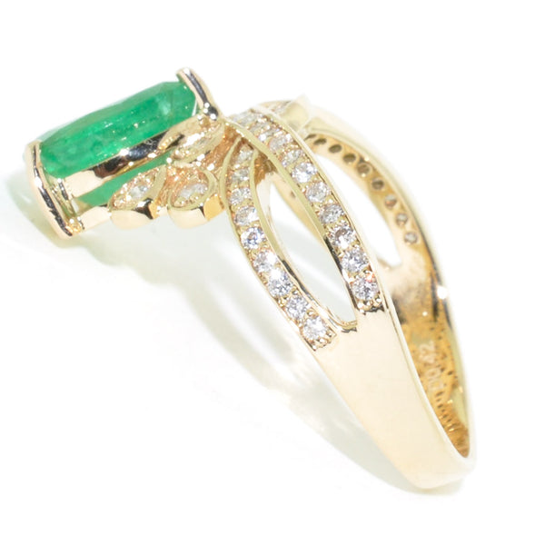 Graziella 14KT Yellow Gold Emerald And Diamond Ring
