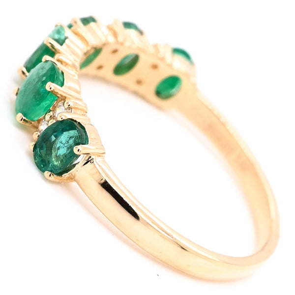 Graziella 14KT Yellow Gold Emerald And Diamond Ring