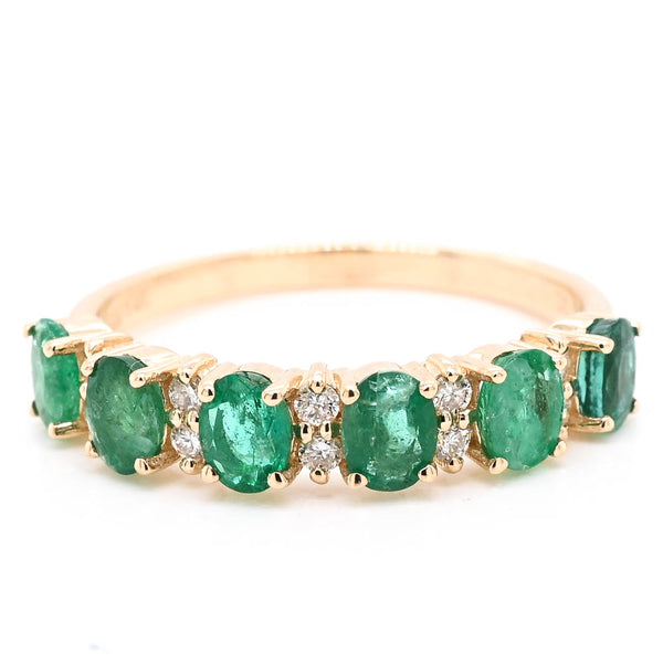 graziella 14KT Yellow Gold Emerald and Diamond Ring