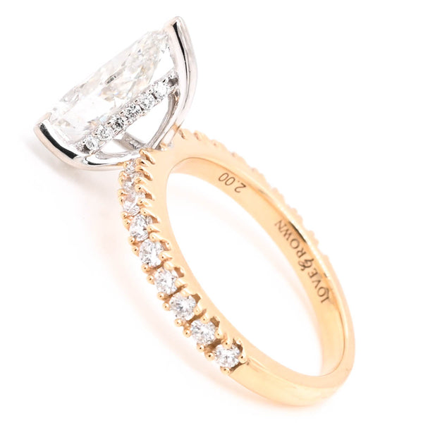 Graziella 14KT Yellow & White Gold 2.50CTW Pear Shape Lab Grown Diamond Engagement Ring