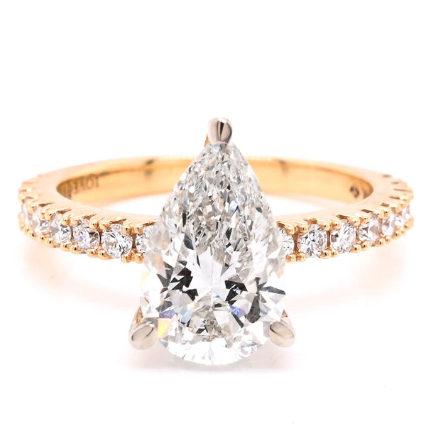 graziella 14KT Yellow & White Gold 2.50CTW Pear shape Lab Grown Diamond Engagement Ring