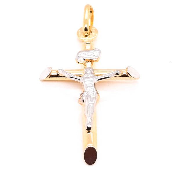graziella 14KT Yellow & White Gold 29x17mm Crucifix Pendant