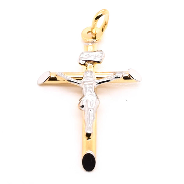 graziella 14KT Yellow & White Gold 32x16mm Crucifix Pendant
