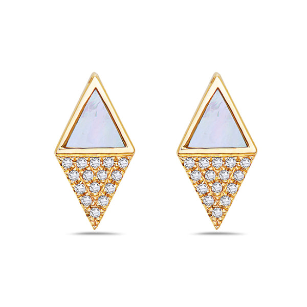 graziella 14KTYellow Gold Mother OF Pearl and Diamond Earrings graziella 14KTYellow Gold Mother OF Pearl and Diamond Earrings