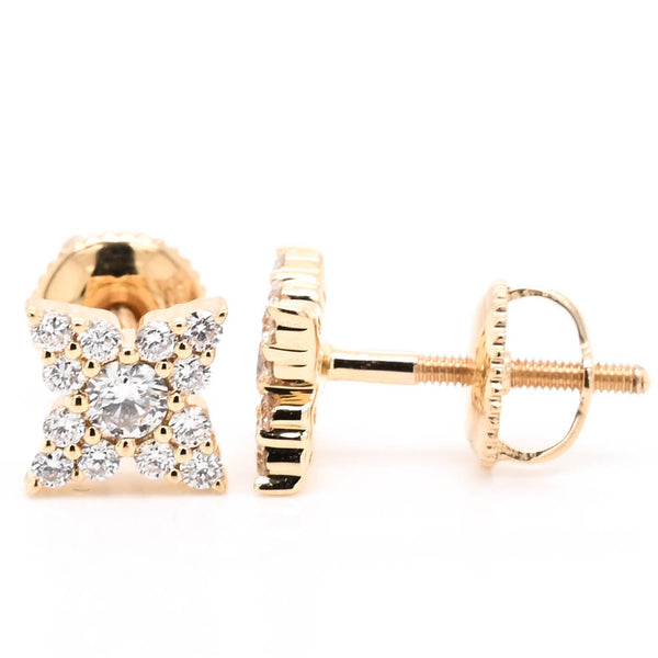 graziella 18KT Yellow Gold 0.45CTW Diamond Flower Stud Earrings
