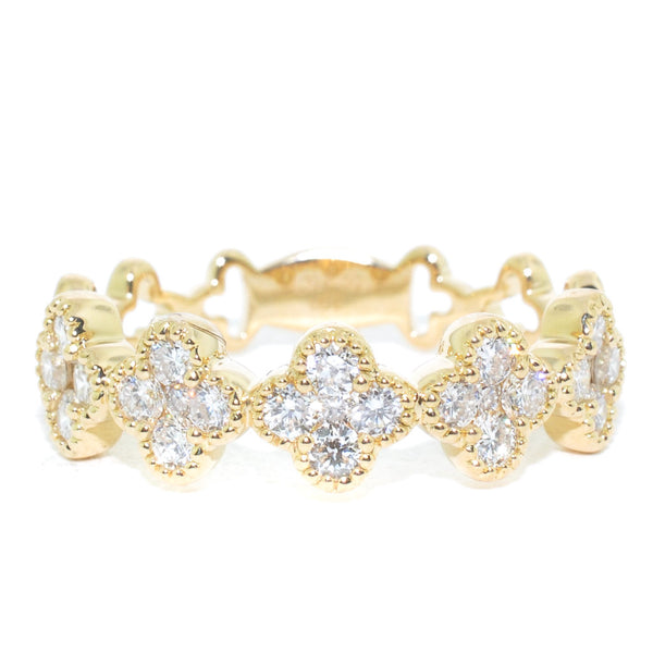 graziella 18KT Yellow Gold 0.67CTW Diamond Flower Ring graziella 18KT Yellow Gold 0.67CTW Diamond Flower Ring