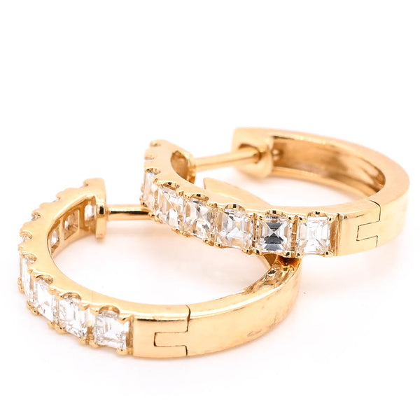 Graziella 18KT Yellow Gold 0.85CTW Diamond Huggie Earrings