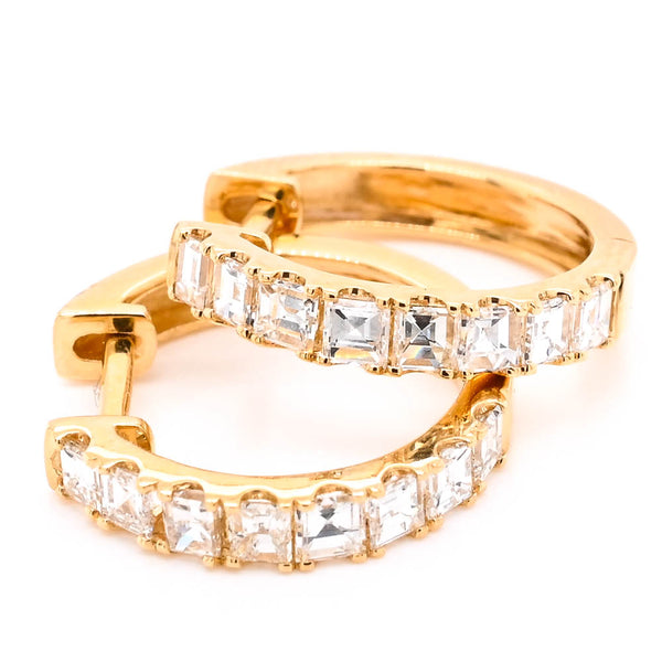 graziella 18KT Yellow Gold 0.85CTW Diamond Huggie Earrings