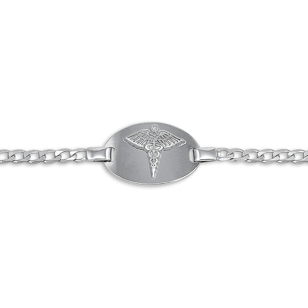 graziella Bella 10KT White Gold 7.5" Medic Alert Bracelet