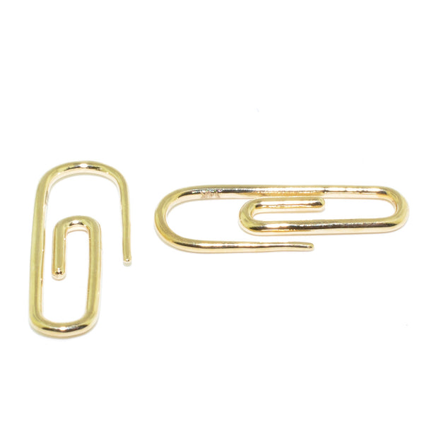 graziella Belle & Jules 14 Karat Yellow Gold Papr Clip Drop Earrings