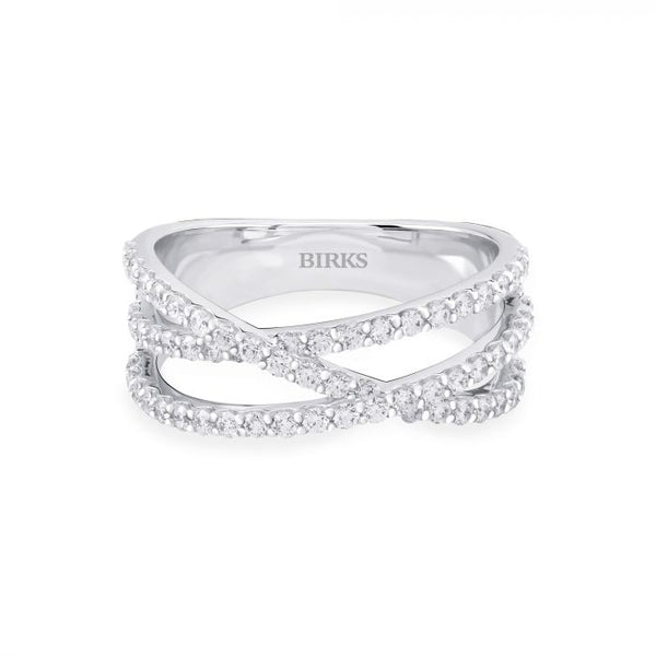 graziella Birks 18KT White Gold 0.61CTW Diamond Rose Du Matin Ring