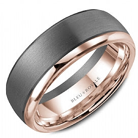 graziella Bleu Royale 14KT Rose Gold & Tantalum Wedding Band