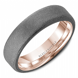 graziella Bleu Royale 14KT Rose Gold & Tantalum Wedding Band