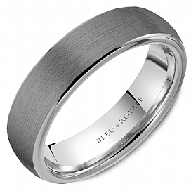 graziella Bleu Royale 14KT White Gold & Tantalum Wedding Band