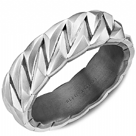 graziella Bleu Royale 14KT White Gold & Tantalum Wedding Band