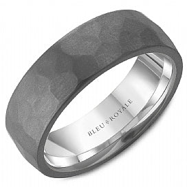 graziella Bleu Royale 14KT White Gold & Tantalum Wedding Band
