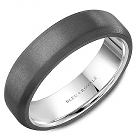 graziella Bleu Royale 14KT White Gold & Tantalum Wedding Band
