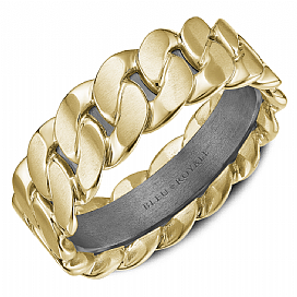 graziella Bleu Royale 14KT Yellow Gold & Tantalum Wedding Band