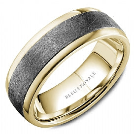 graziella Bleu Royale 14KT Yellow Gold & Tantalum Wedding Band