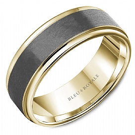 graziella Bleu Royale 14KT Yellow Gold & Tantalum Wedding Band