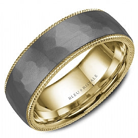 graziella Bleu Royale 14KT Yellow Gold & Tantalum Wedding Band