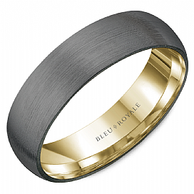 graziella Bleu Royale 14KT Yellow Gold & Tantalum Wedding Band