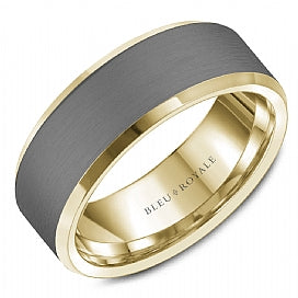 graziella Bleu Royale 14KT Yellow Gold & Tantalum Wedding Band