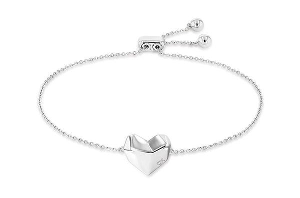 graziella Calvin Klein Stainless Steel Modern Heart Adjustable Bracelet